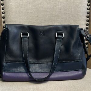 MyWalit Black and Purple Leather Bag